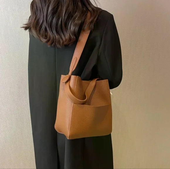 Brand New Women Faux Leather Bucket Shoulder Messager Handbag - Picture 5 of 9